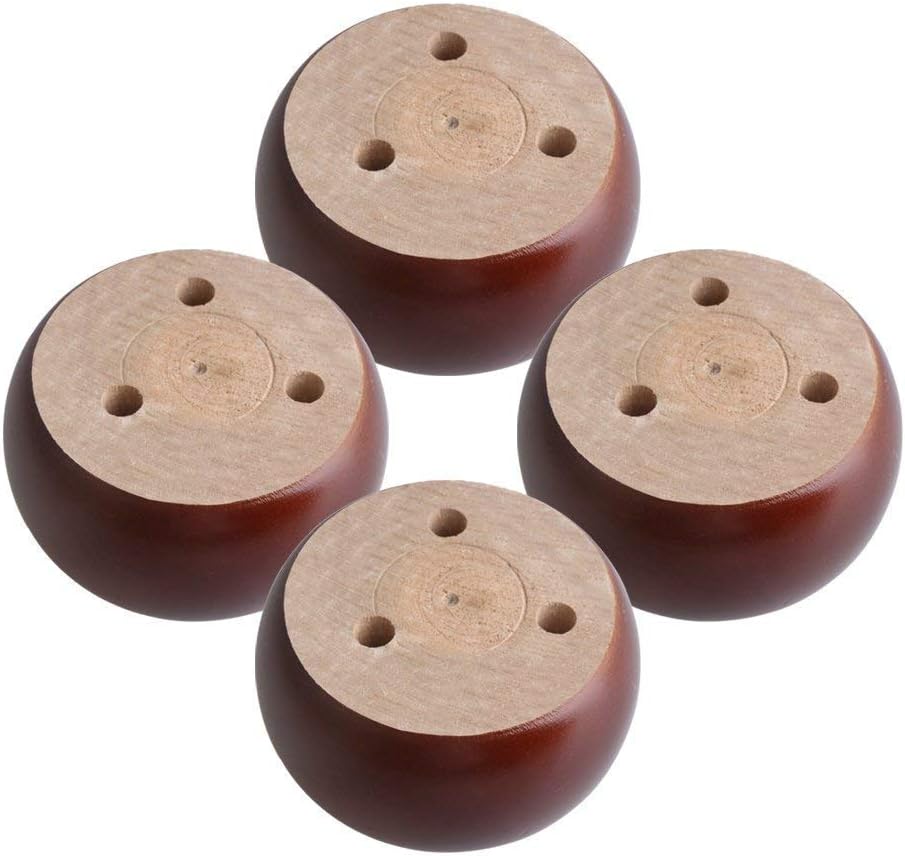 Mysummer 4PCS Round Furniture Bun Feet 2" Tall Replacement for Armchair Sofa Chair Loveseat Ottoman Dresser Legs