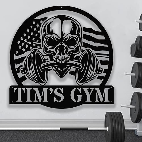 Miniatura 3 de Letrero de gimnasio personalizado – Letrero de decoración de gimnasio en casa personalizado para sala de entrenamiento – Regalos para hombres