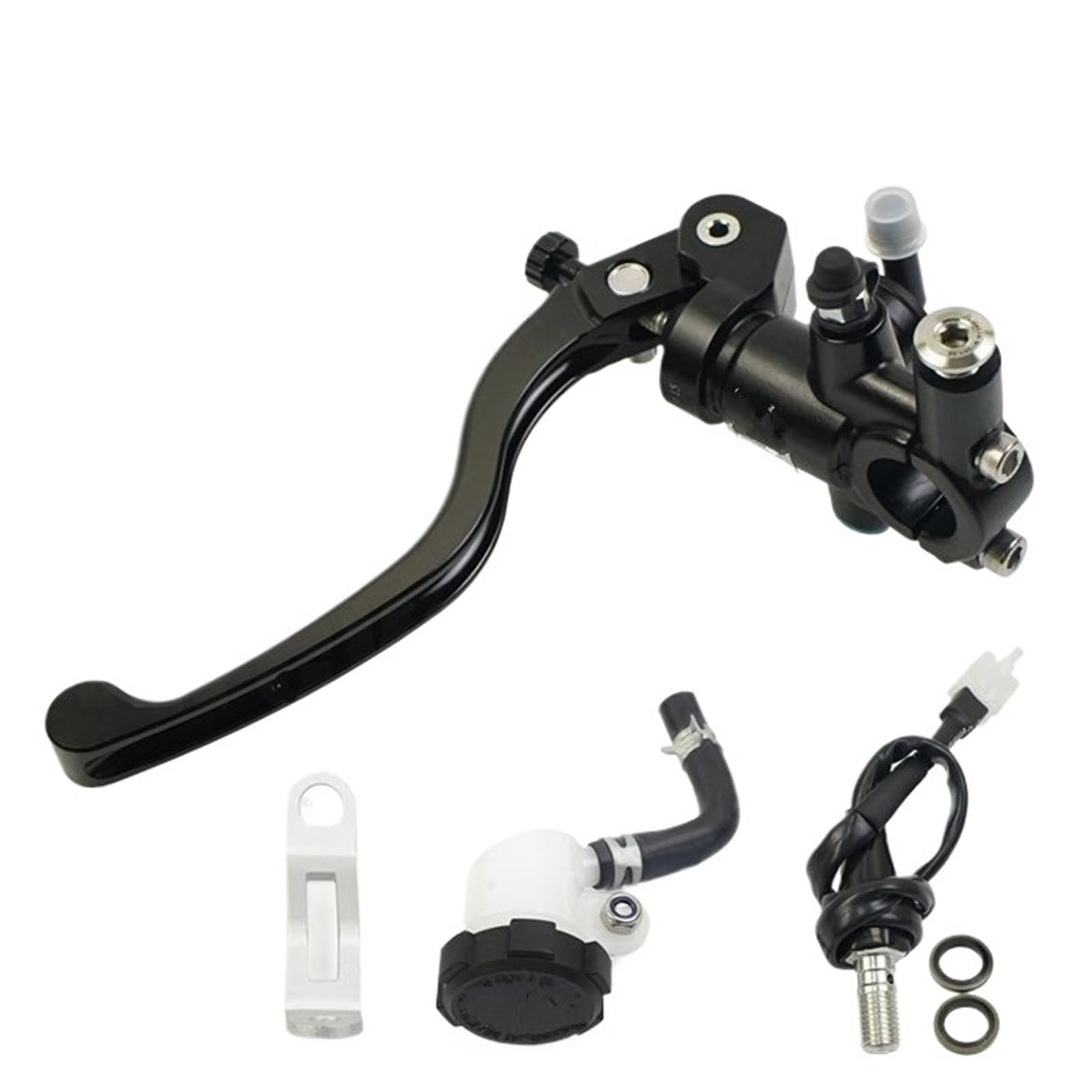 Ouvecr Black Left 19Mm Motorbike Brake Levers Radial Mounting 14Mm 16Mm 17.5Mm 19Mm Motorcycle Brake Clutch Master Cylinder Lever(Black Left 19Mm)