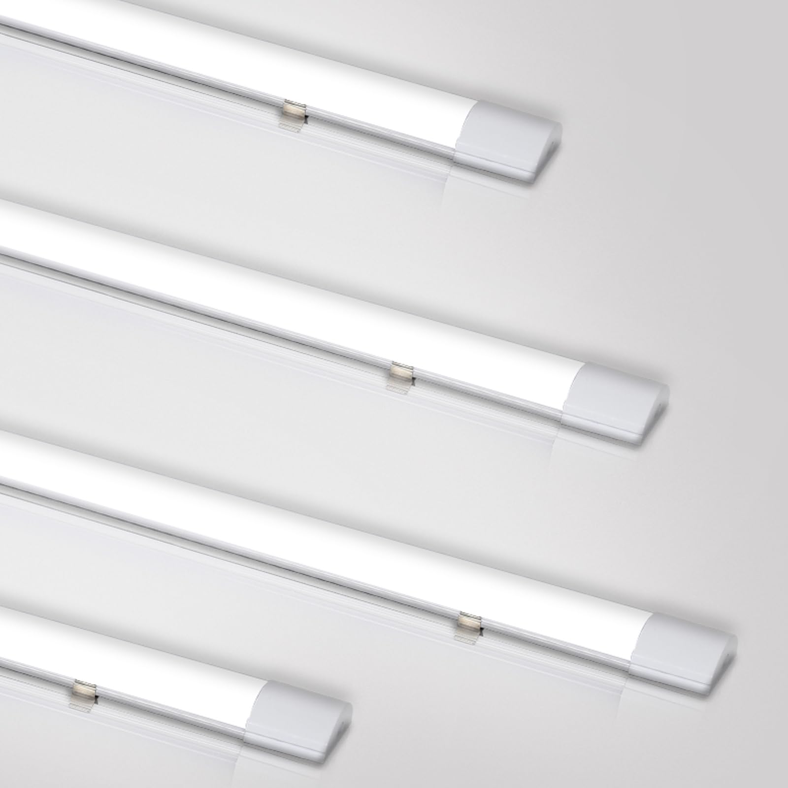 LED Feuchtraumleuchte 120 CM, 4 Stück 36W 3060LM Neutralweiß 4000K, IP65 Industrie Wannenleuchte, Verbindbar, Robuste Deckenlampe für Garage, Keller, Werkstatt, Lagerhalle, Büro & Gewerbe
