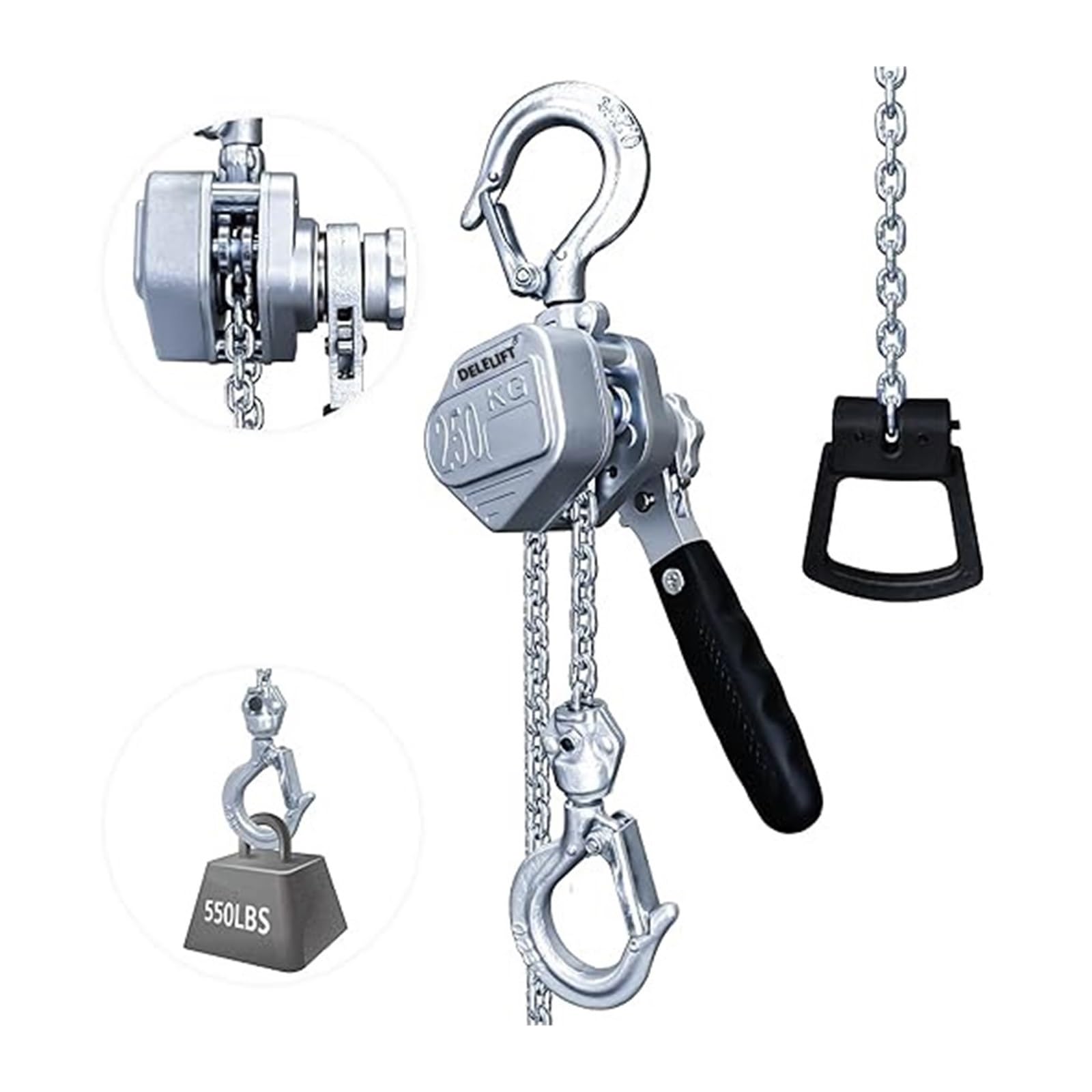 Handkettenzug, Hebelzug, Aluminium-Kettenzug, manuelle Hebeausrüstung(0.25T 1.5M)