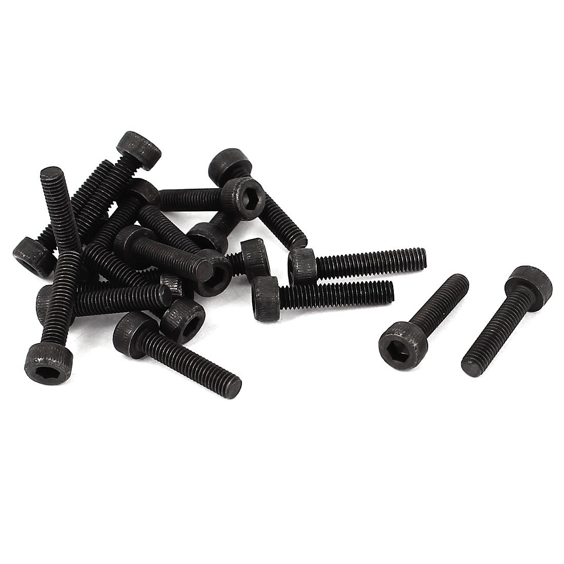 Sourcingmap M3x15mm 17mm Length Metal Hexagon Socket Head Cap Screws Bolts 20Pcs
