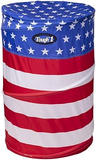 Tough 1 Perfect Turn Collapsible Barrel Set of 3 - Portable Poly-Nylon Training Barrels for Horse Arena Practice, 36" Tall