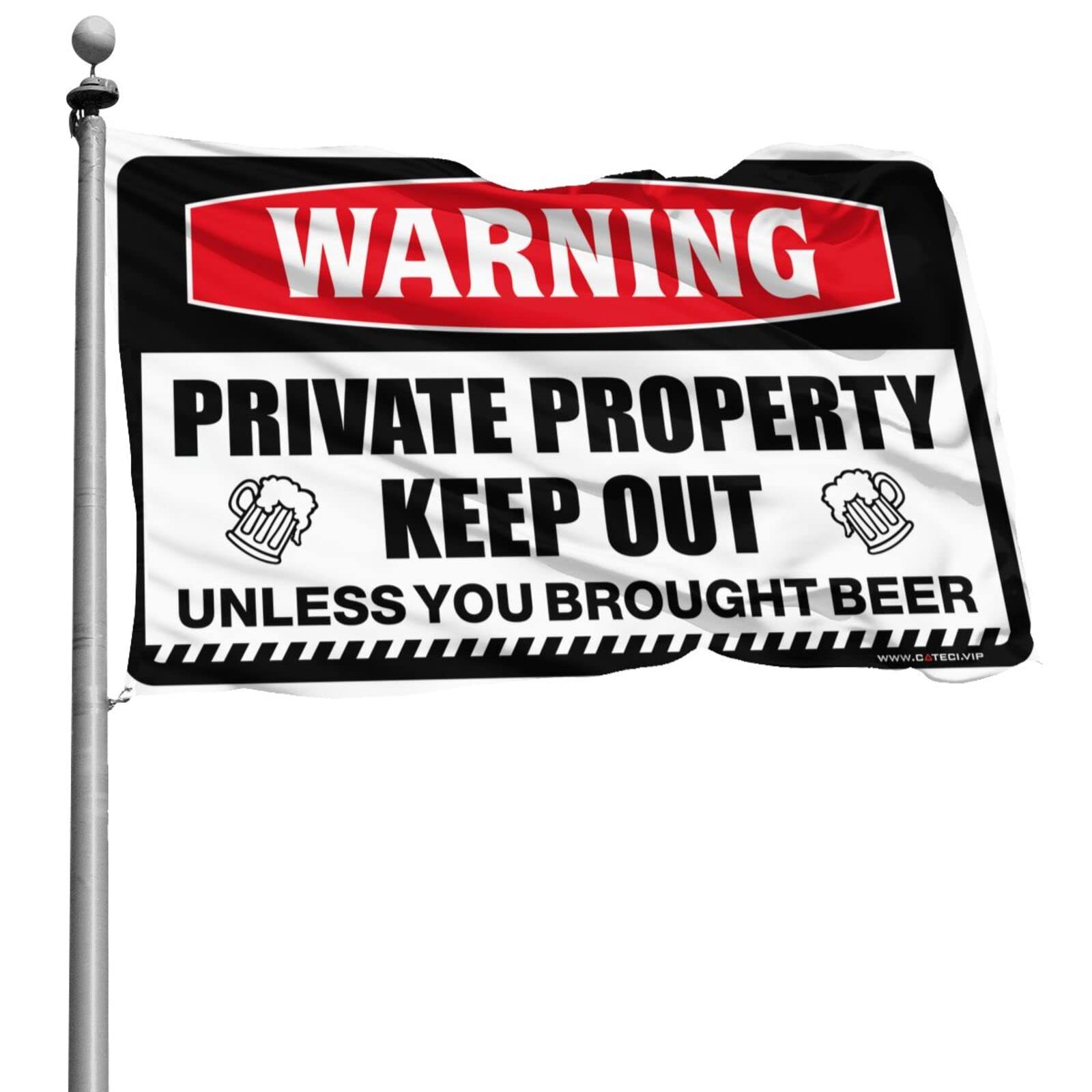 Dsocuiubos Flags for Girls Room Private Property Keep Out Unless You Brought Beer Flag Room Decore Mens Room Decor (Size : 60X90CM)