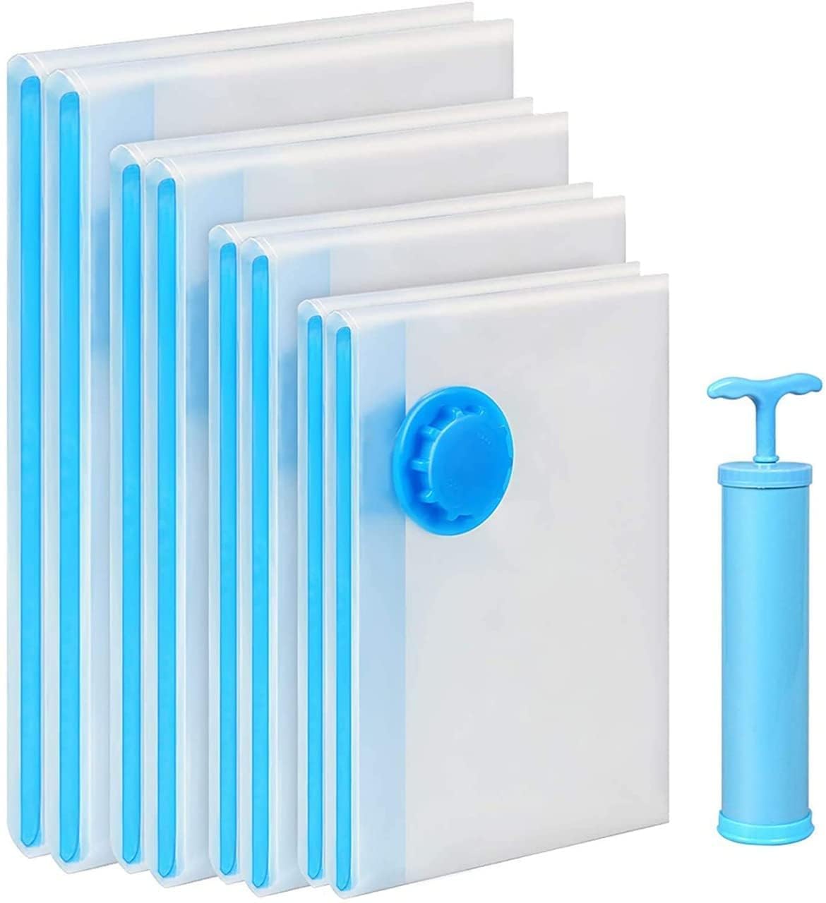 Sacchi Sottovuoto 2 pezzi Sacchetto di compressione Sacchetti stoccaggio sottovuoto Cerniera Sigillo durevole Organizzatore da viaggio for vestiti Biancheria letto Spazio più Risparmia(2pcs 100x130cm)
