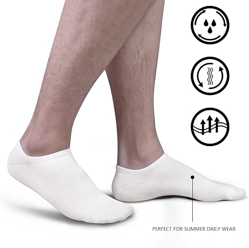 Vista 4 de Tphon Mens No Show Socks, 8 Pairs Non Slip Ankle Socks for Men Low Cut Athletic Liner Sock for Loafer Flats Sneakers