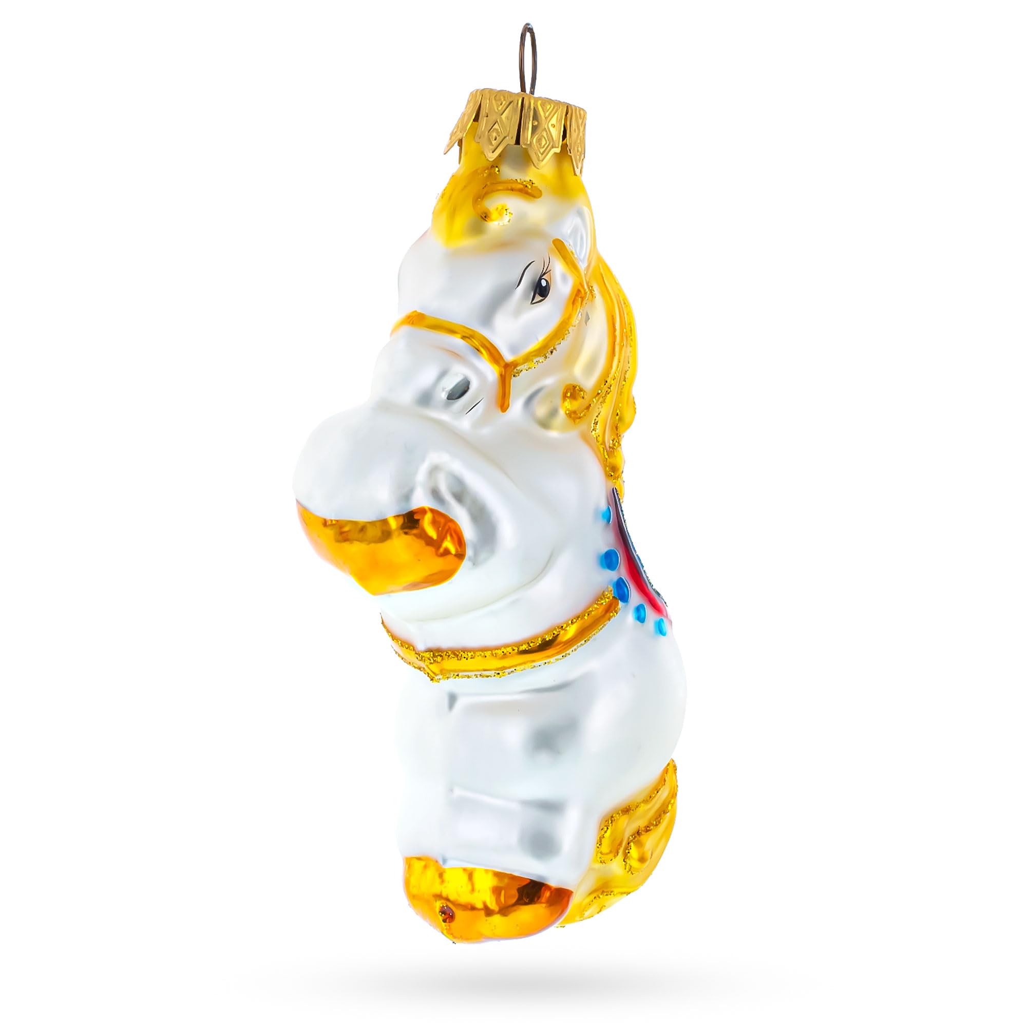 Cheval du cirque BestPysanky décoration en verre pour sapin de Noël féerique