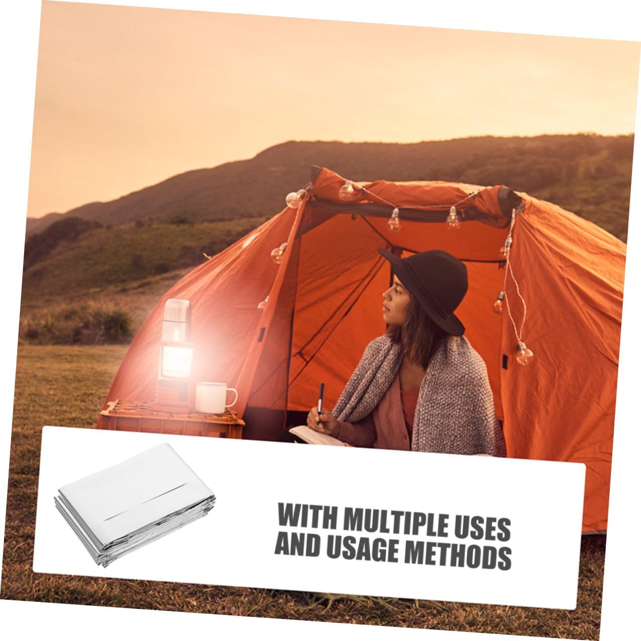 4pcs Emergency Survival Blanket Thermal Insulation Foil Blanket Silver Camouflage 160x210cm Outdoor Camping Emergency Warmth Shelter