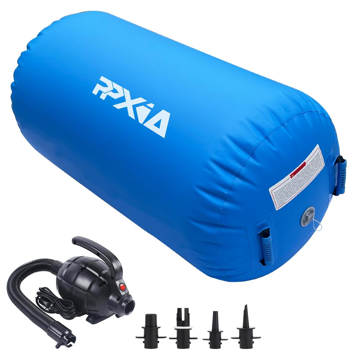 PPXIA Gymnastics Air Roller Air Barrel Inflatable Tumbling Mat, Tumble Track Backhandspring Mat Gymnastic Equipment with Pump for Yoga Training