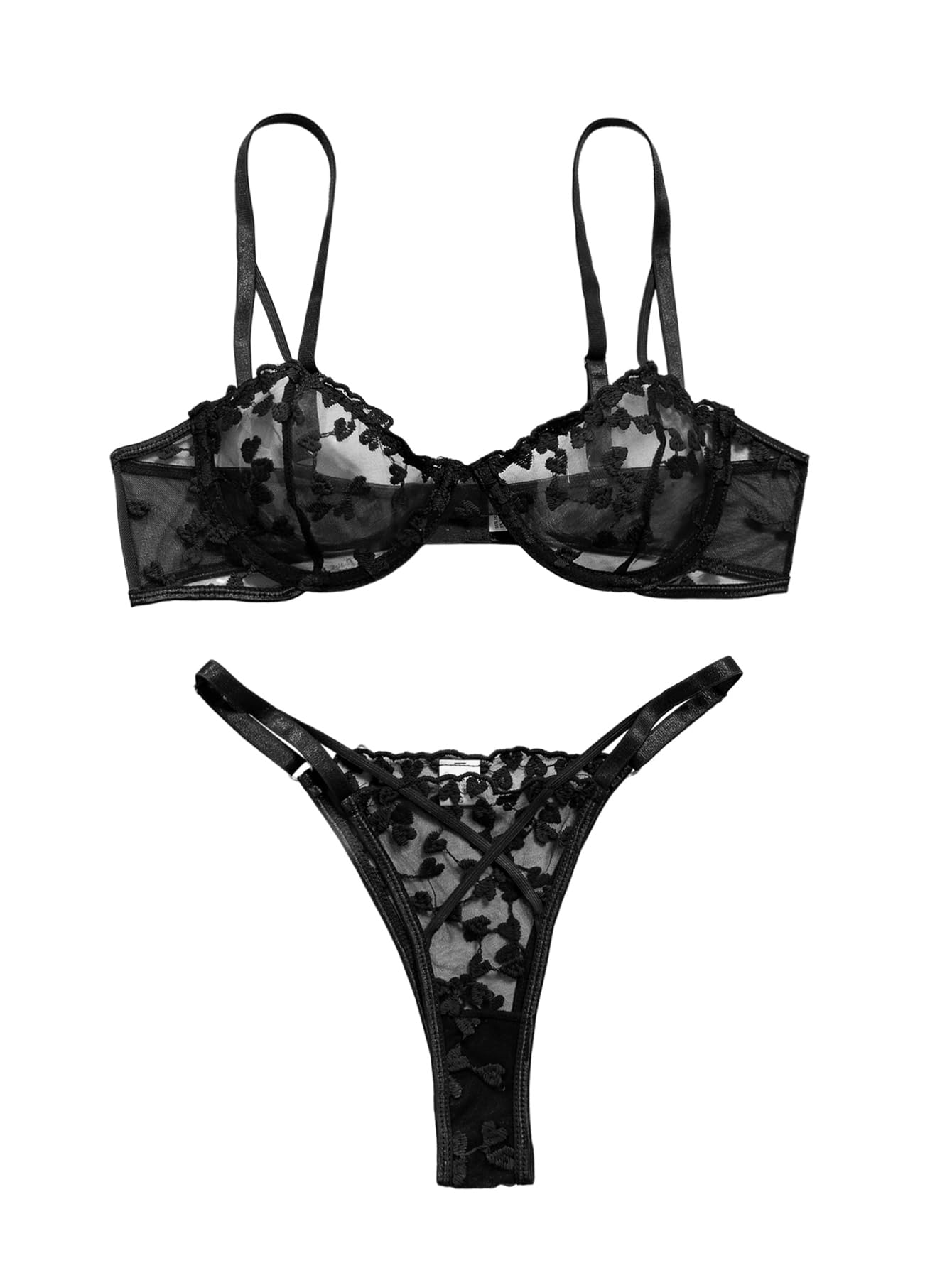 Lilosy Sexy Lingerie Set 2 Piece Women Push Up Bra and Panty 3XS-5XL