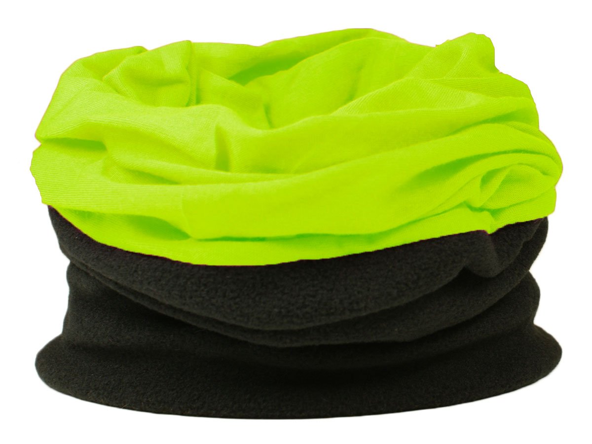 RockJock Women neck warmer, scarf, hat, hood, snood - reversible-Fluo
