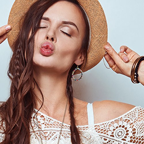 Bohemian Multi-Colored Sequin Hoop Gold Earrings - SPUNKYsoul Collection…2