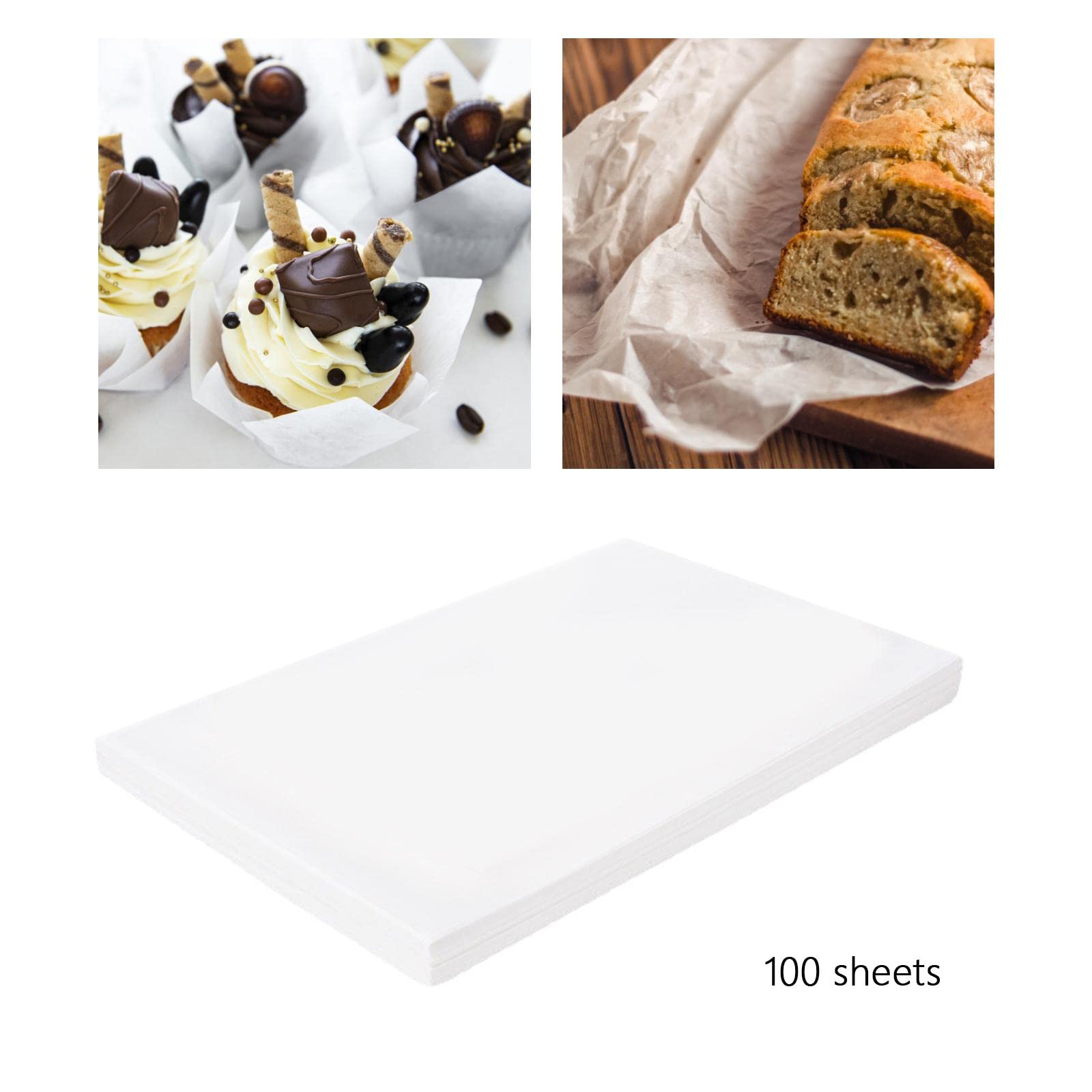 Colcolo 100 di Carta da Forno, Antiaderente a Prova di Olio su Entrambi I Lati, Impermeabile per Forno, 40cmx60cm