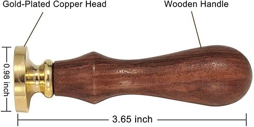 Miniatura 6 de Yoption - Sello de cera con cabeza de latón botánico con mango de madera