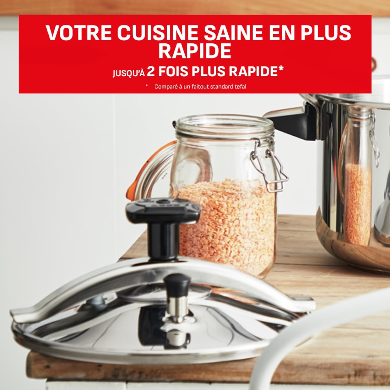 SEB Cocotte-minute 9L, 7 à 10 personnes, Induction, Cuisson plus rapide saine, Fabrication française, Garantie 10ans, Éco-conçue, Système de sécurité, Livre recettes, Authentique Eco-Design P0534900