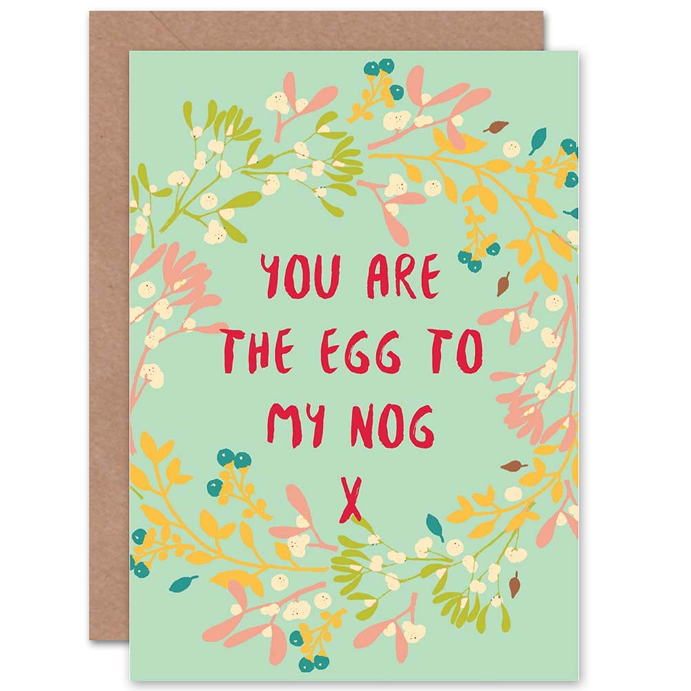 Wee Blue Coo Egg To Nog Card Christmas Typography Cp3092