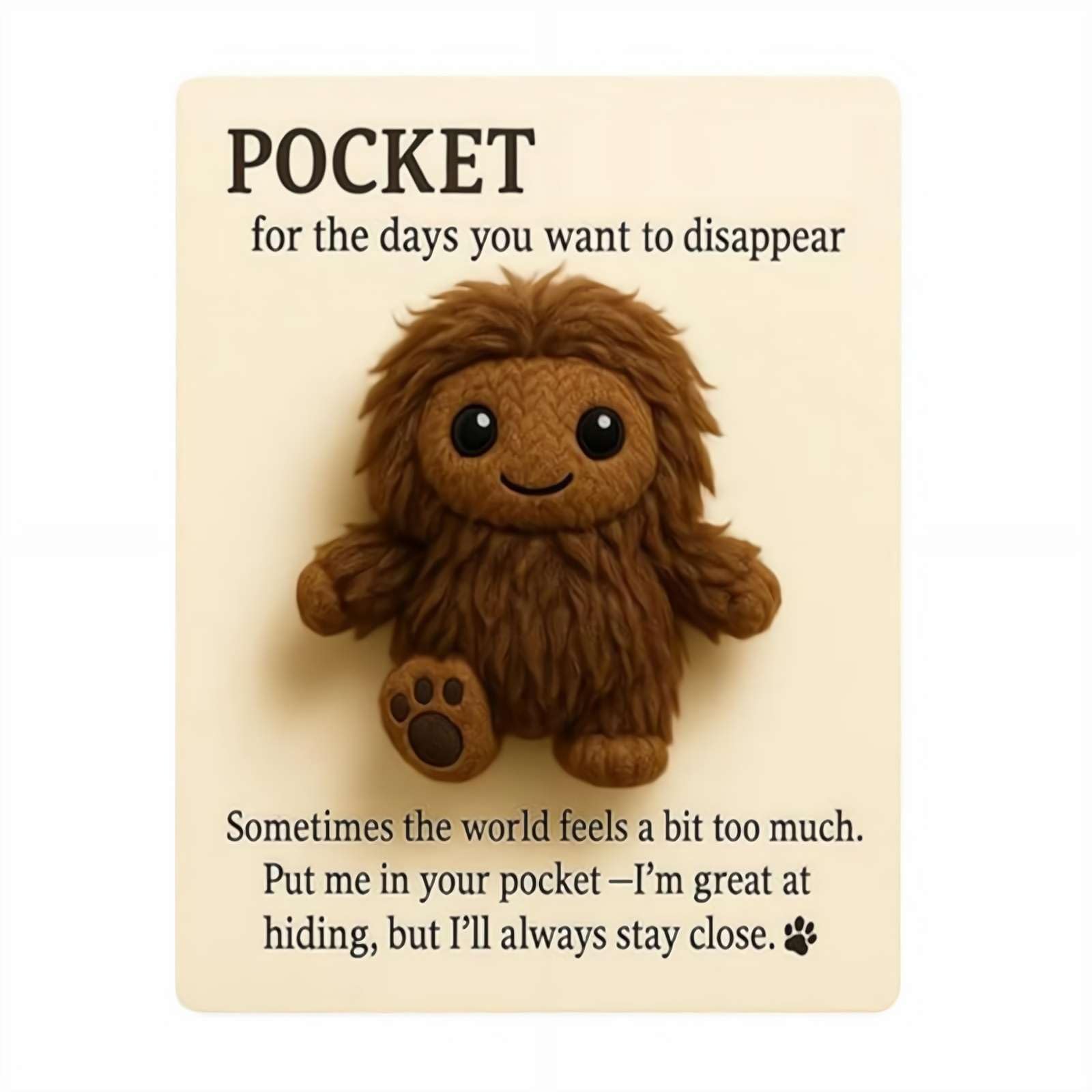 Pocket – Your Furry Little Encourager,2026 New Hugs Positive Stuffed Animal,Mini Huggable with Positive Card,Emotional Support Gifts for Party Supplies