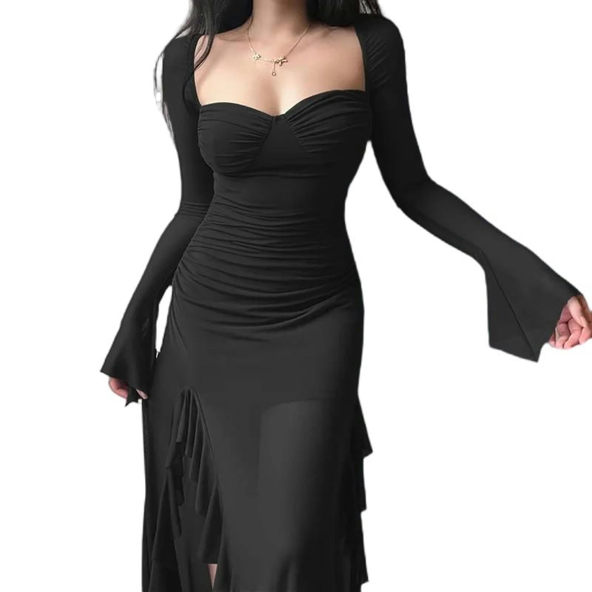 Vestito da Donna Elegante e Sottile, maturo, Viola, Bello e Sicuro di sé-Nero-M