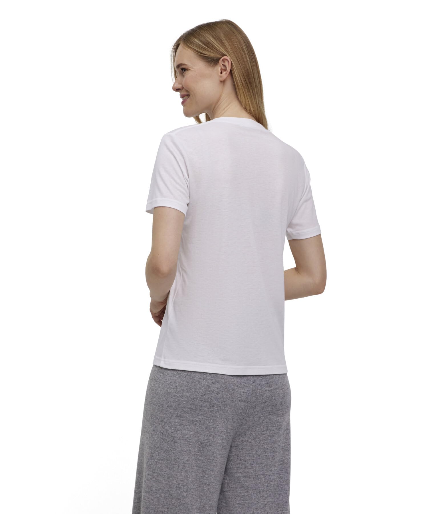 FALKE Basic Soft Lyocell/Cotton V-tee W S/S SH Lyocell Algodón Suave Manga Corta Cómoda Ligera Camiseta Mujer (Pack de 1)