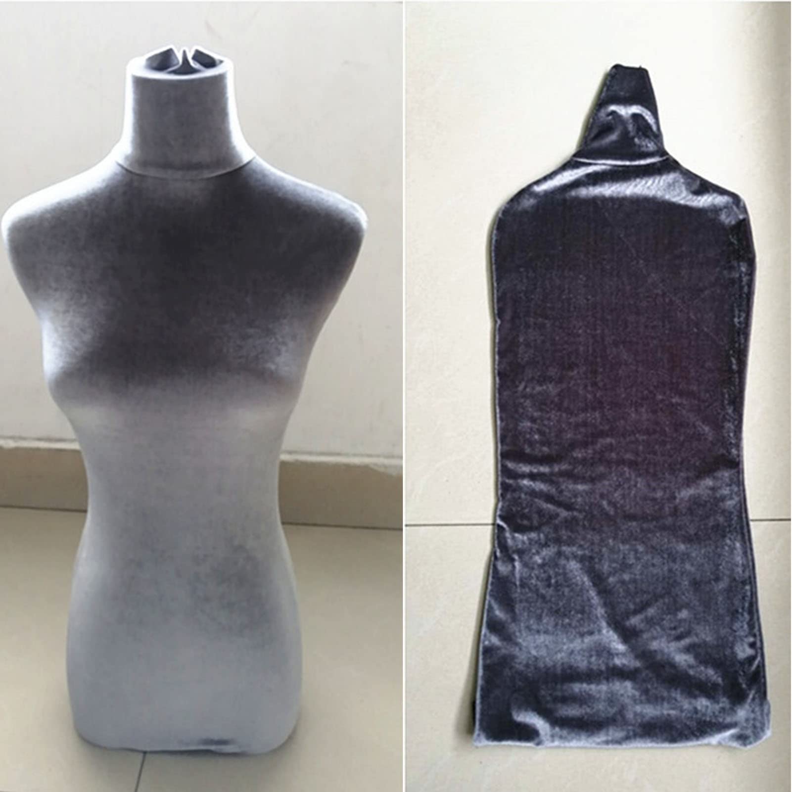 Sjdopulse Women's Grey Velour Manikins Accessories Tailor Dummy Mannequin Coat Cover Multiple Colour Half Body Velour Cotton Fine Linen