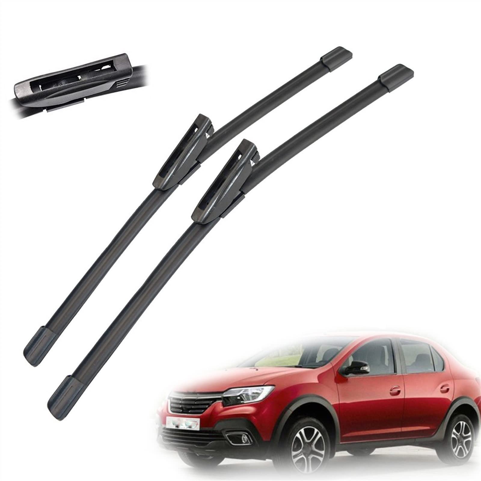Balais d'essuie-glace avant pour Renault Logan 2015-2022 | Pack de 2 brosses de pare-brise
