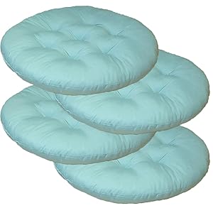 Juego de 4 cojines redondos para silla, 40 x 40 cm, cómodos cojines para sillón de jardín, patio, oficina, balcón (verde)