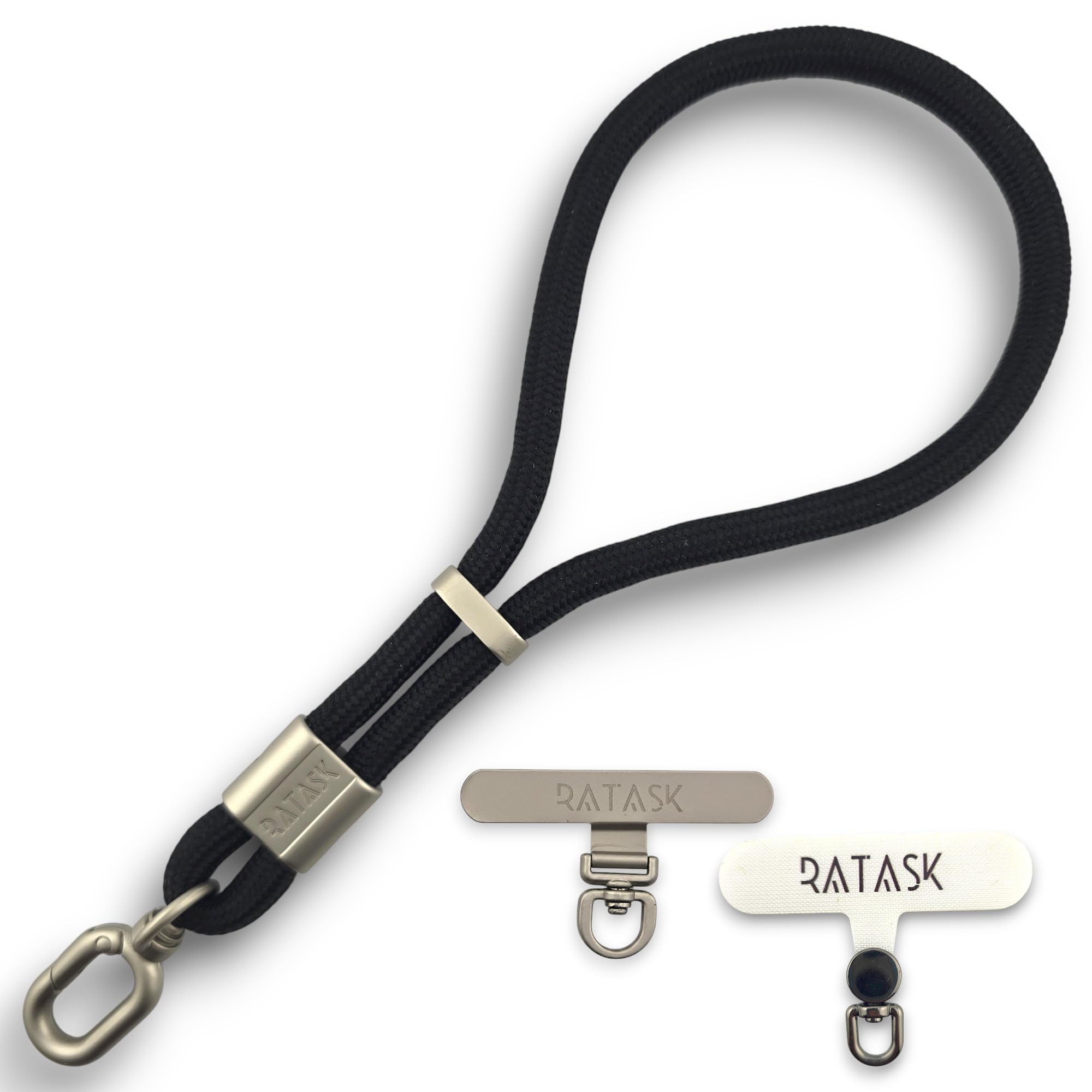 Ratask Unisex Black Adjustable Wrist Strap Lanyard, Rope Lanyard Wrist Strap For Mobile Phones, Cameras, Keyring,Phone Accessory Pendant, (Black)