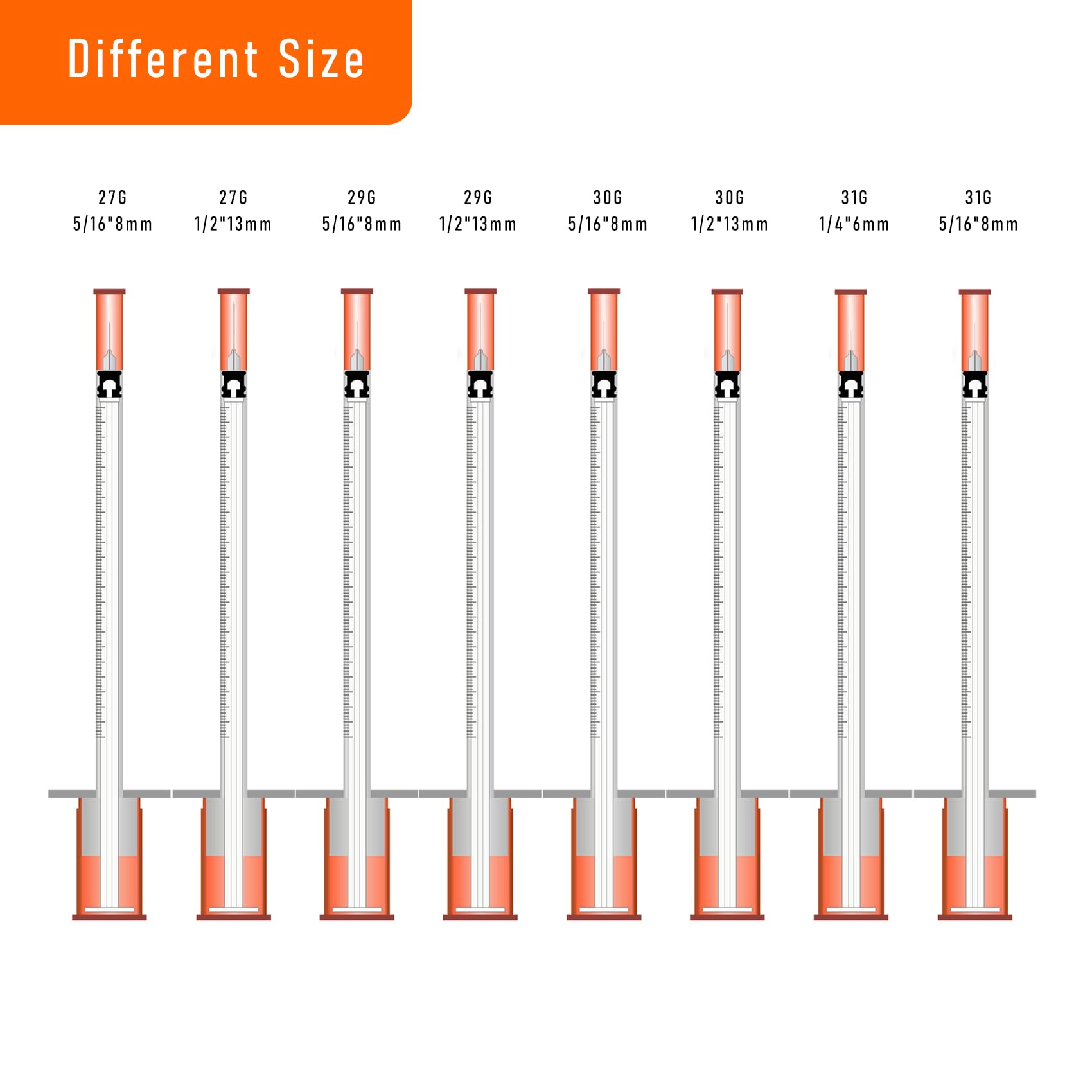 100 Pack 1cc Syringes - 32G Lab Needles -7 100 Pack 1cc Syringes - 32G Lab Needles -7