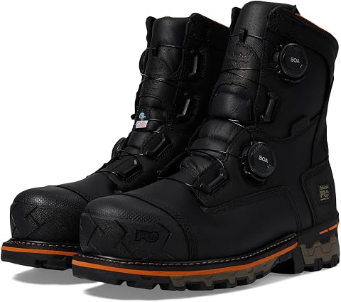 Мужские ботинки Timberland PRO Boondock BOA 8 Inch Composite Safety Toe Waterproof Puncture Resistant, цвет: Чёрный