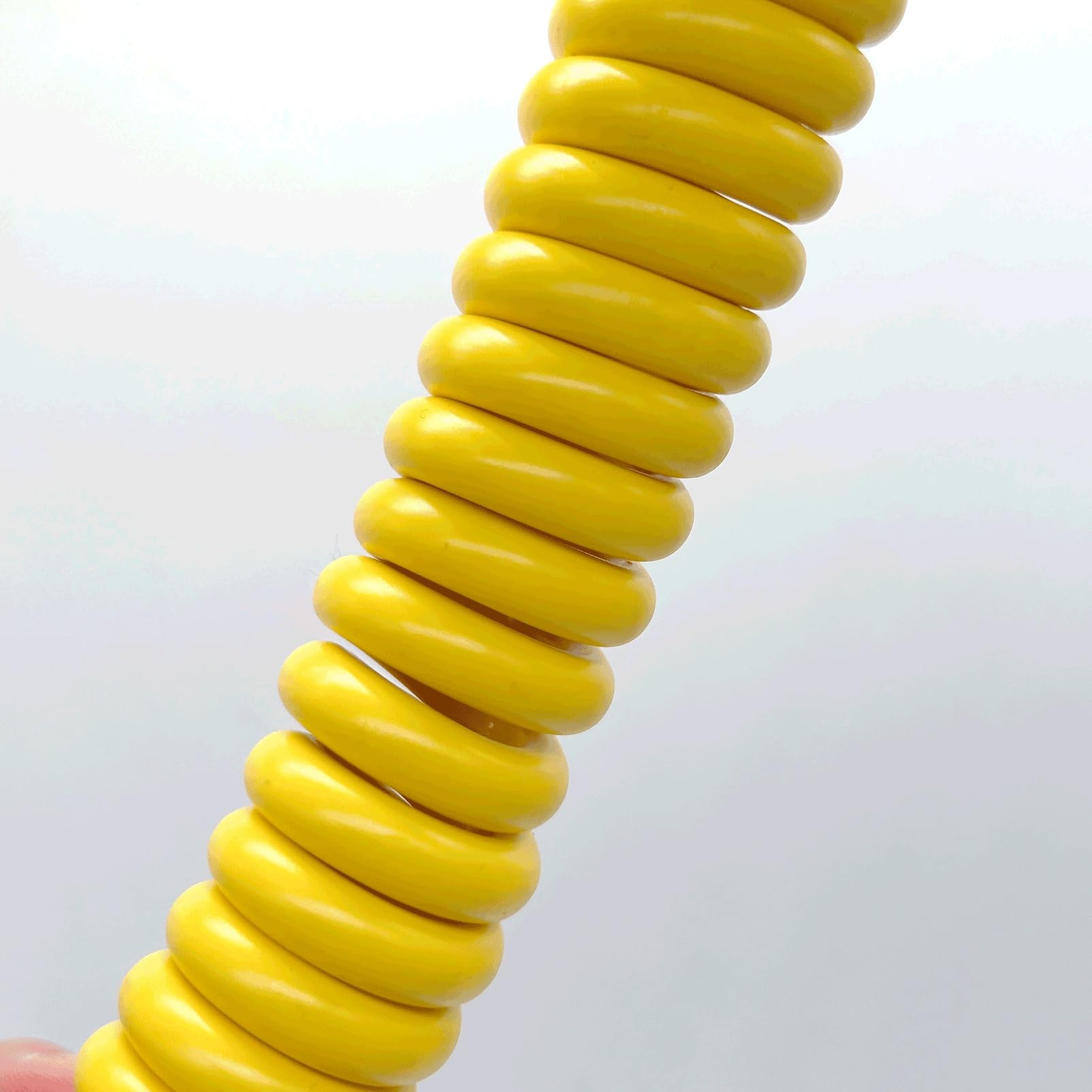 3 core Spiral Cord Wire 1.5mm2 Stretched Electronic Cord 15AWG Flexible PU Yellow Cable Wciągany(Stretch 3 Meters)