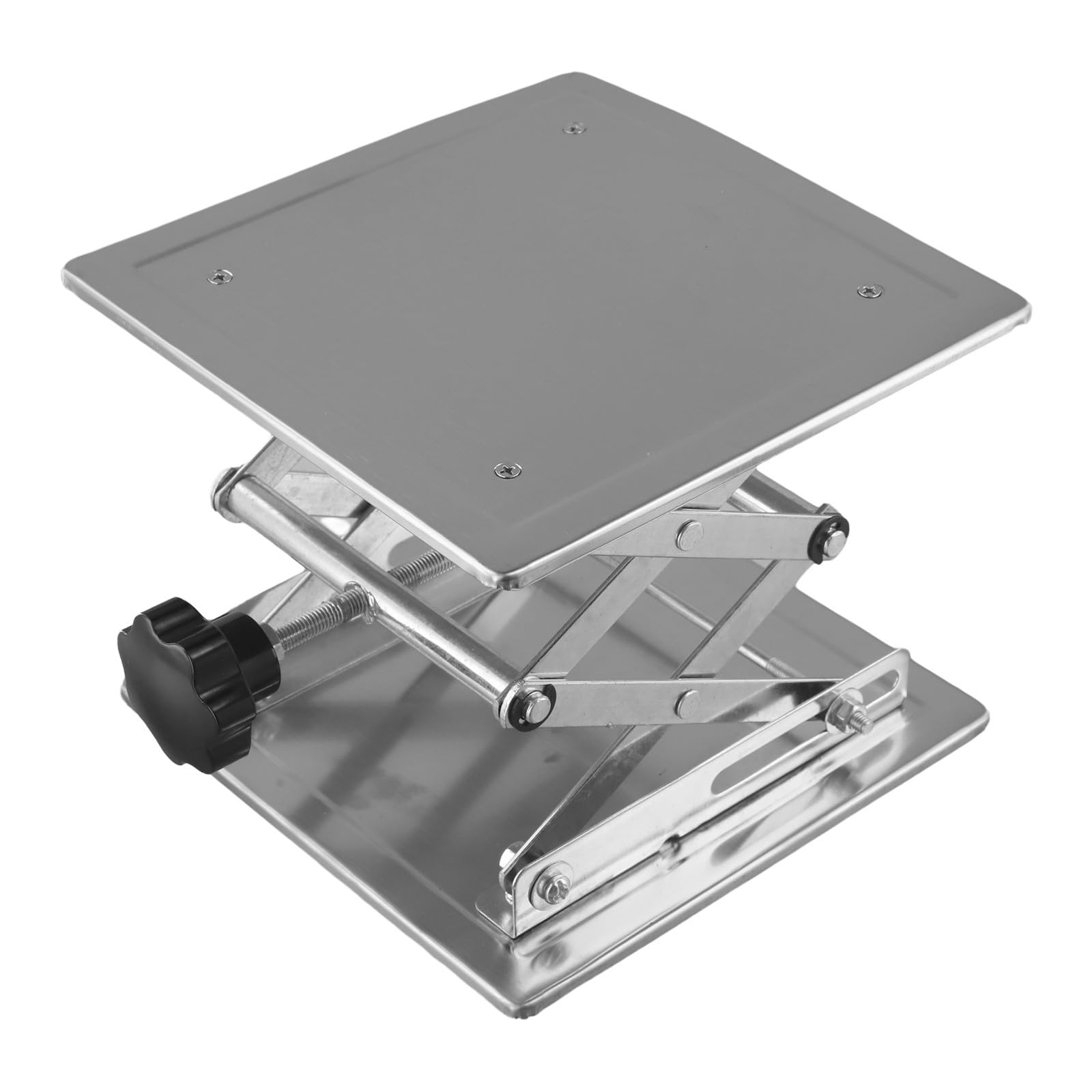 Verstellbarer manueller Laborständer, Edelstahl, Höhe 85-280 mm, 200 x 200 mm Basis für Physik und Chemie-Experimente, vielseitige Plattform