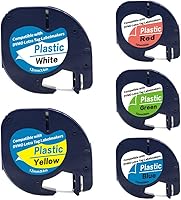 Vista 8 de Paquete de 5 cintas adhesivas compatibles con Dymo Letratag 91200 91330 10697 S0721510, papel blanco, 0.472 in x 13.1 ft 1/2 pulgadas x 13 pies