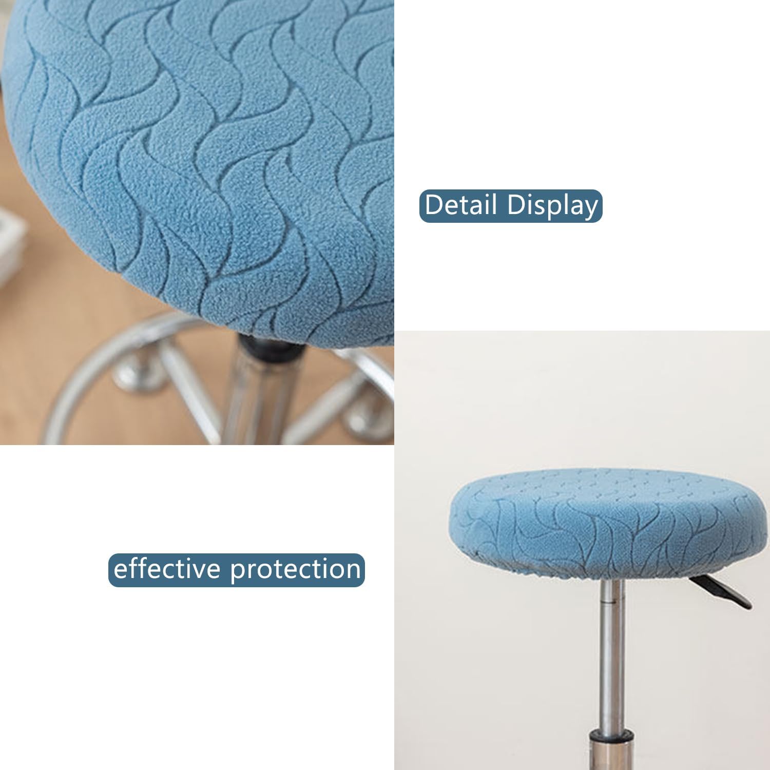 Grey,2pcs, Round Stool Cover with Elastic Band 1/2Pcs Bar Stool Cover Stretch Bar Stool Slipcovers Round Bar Stool Seat Cover for Kitchen Dining Room Indoor Machine Washable