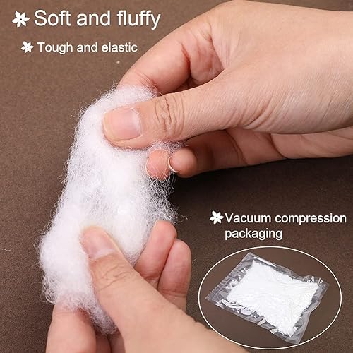 Miniatura 6 de Relleno de fibra de poliéster de 7.05 onzas, relleno de fibra de alta calidad, relleno de pelusa de alta resistencia para manualidades de animales