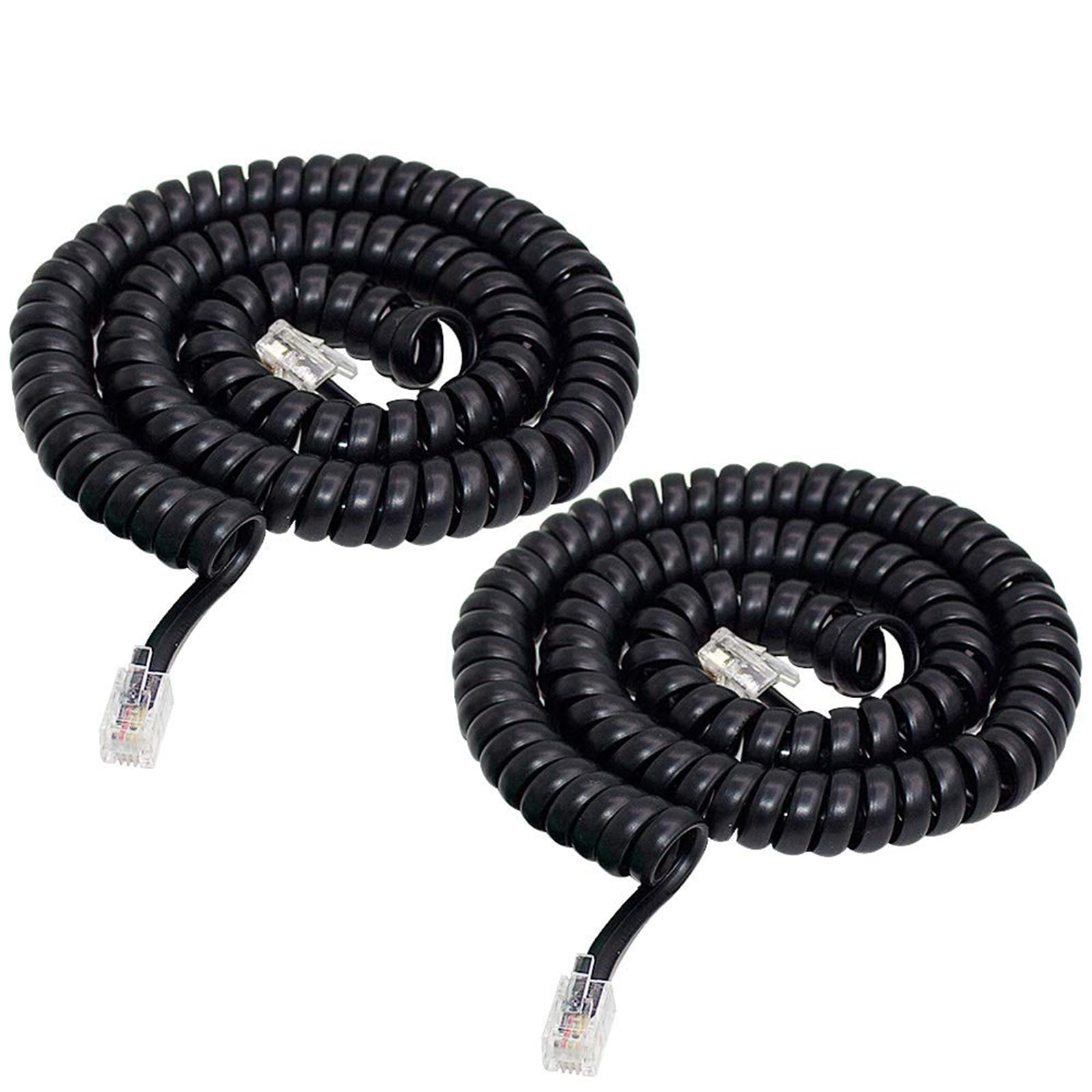 Telephone Cord, Uncoiled Phone Works with All Corded Landline Phones,Handset, Universally Compatible,for Use in Home or Office, Telephone Accessory (BK1-4M)