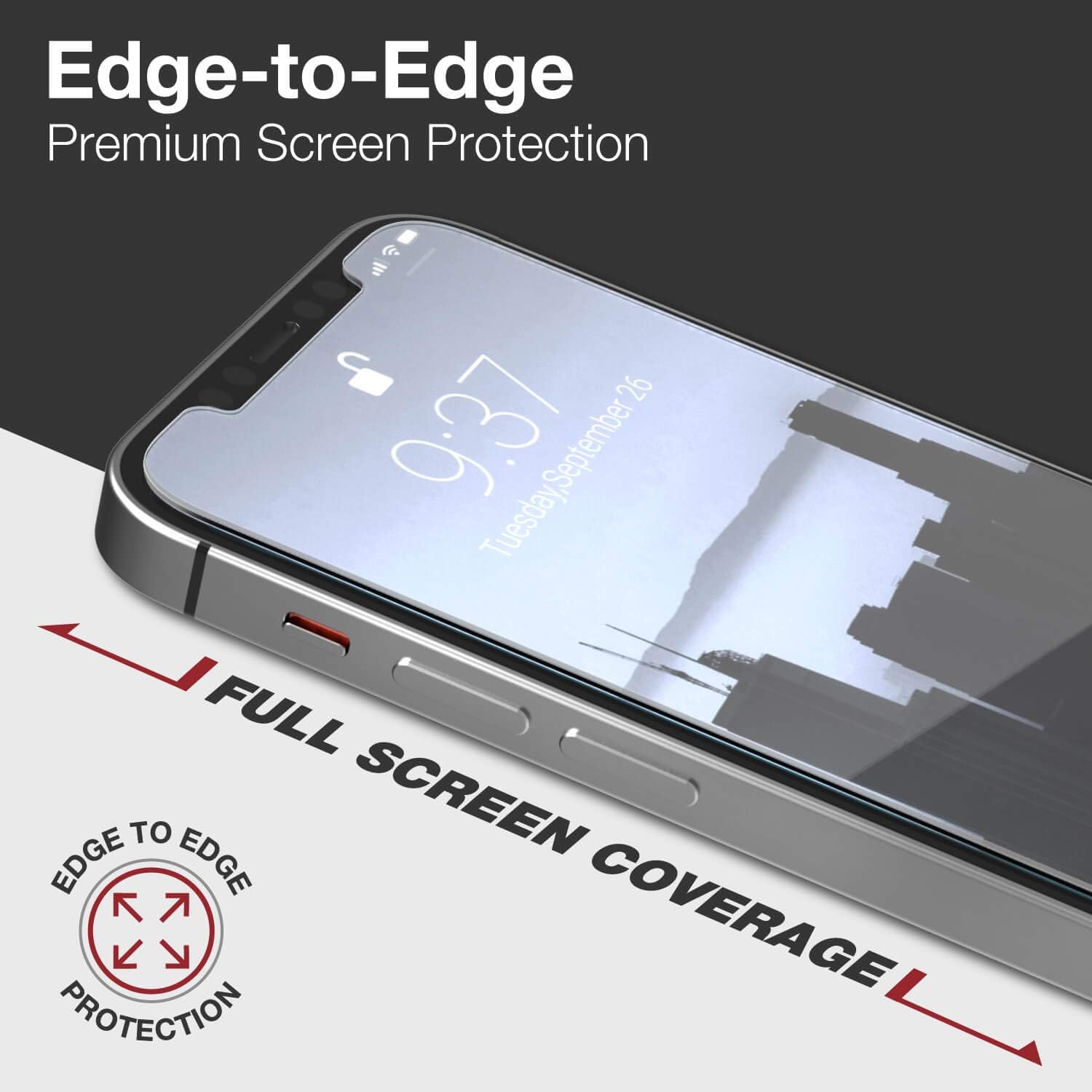 X-Doria Raptic Glass Screen Protector (Formerly Glass) Compatible with Apple iPhone 12 Pro Max, Tempered Glass, Edge to Edge Protection, Anti-Fingerprint for iPhone 12 Pro Max, Clear