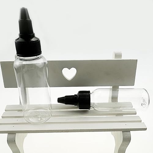 Miniatura 4 de Jaczora Paquete de 8 botellas dispensadoras, botellas de plástico Boston con tapa superior giratoria, botellas de plástico transparente