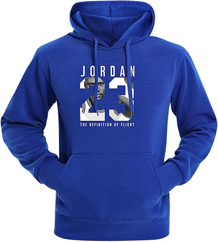 Mancave Men Kangaroo Pocket Slim Jordan 23 Printed Full Sleeve Sporty Hoodie