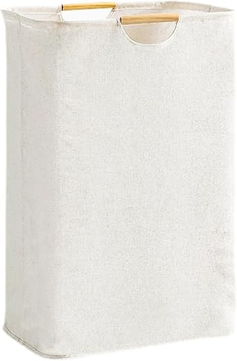 Relota Cesto Portabiancheria Beige 39×53×27 cm, Cesta Portabiancheria Pieghevole con Manico in...