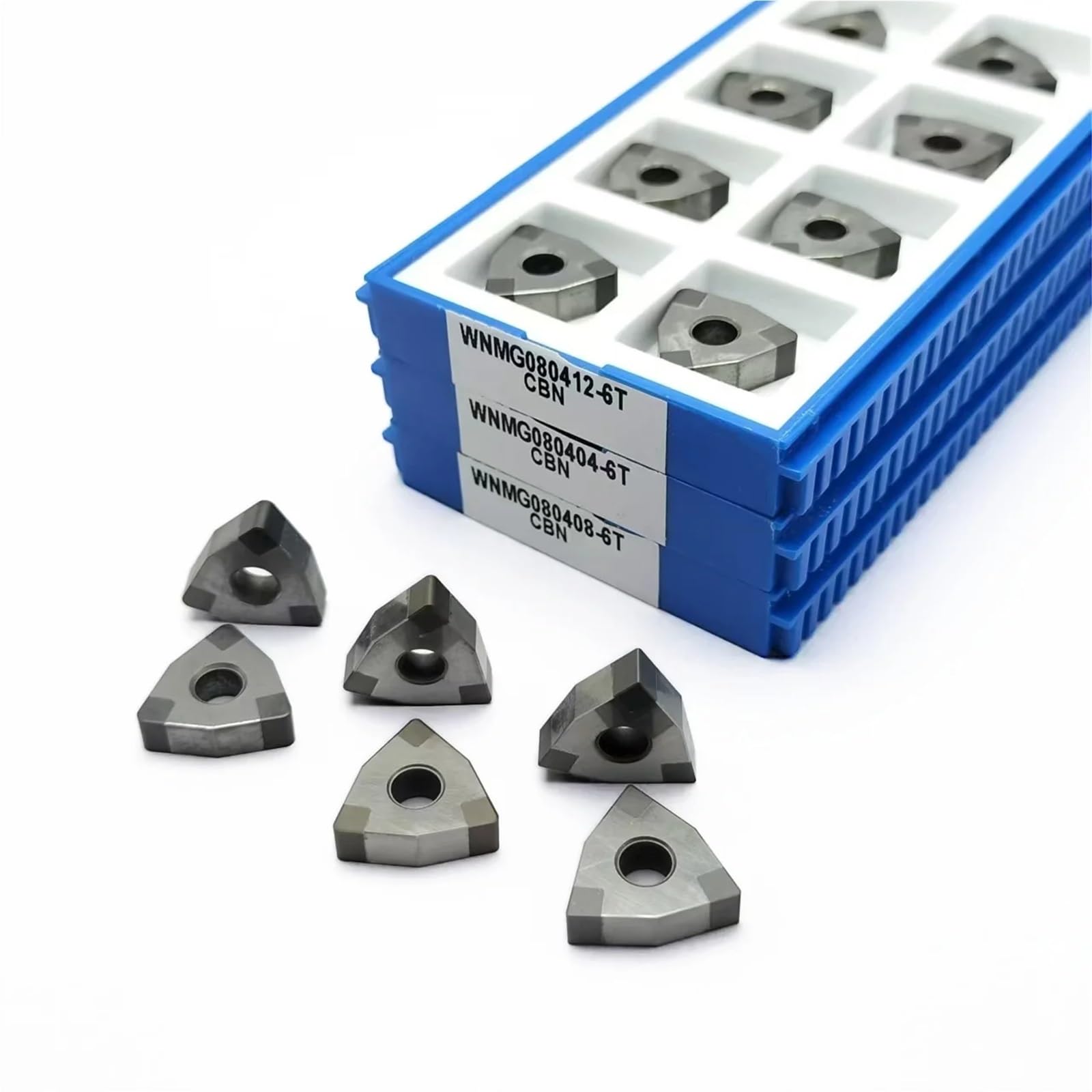 Plaquettes CBN WNMG080408-6T CBN WNMG080404-6T CBN WNMG080412-6T Plaquettes De Tournage Diamantées CNC En Nitrure De Bore Cubique CBN Plaquettes de Carbure CNC(10PCS-WNMG080412-6T)