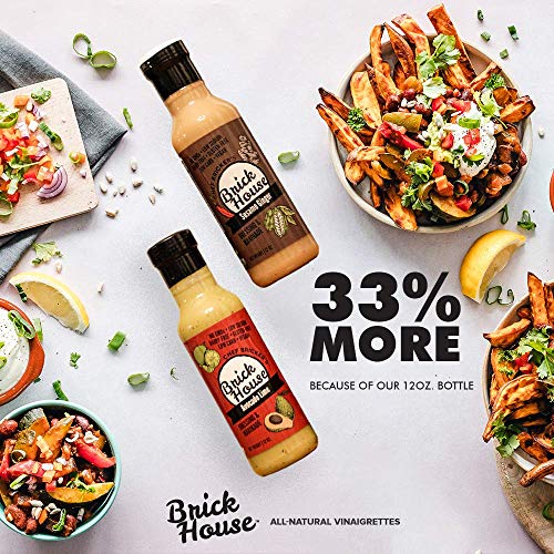 Sunny Honey Balsamic Vinaigrette Dressing, Low Carbs Balsamic Vinaigrette Salad Dressing, Non-GMO & Low Sodium Salad Dressing by Brick House, 12 Oz