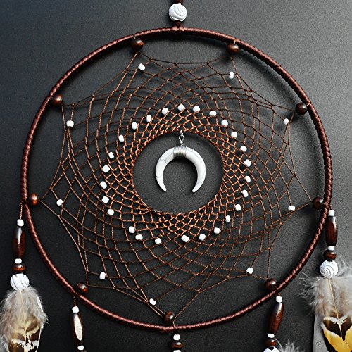 Urdeoms Large Dream Catchers for Bedroom Adult Brown Boho Dream Catcher Wall Decor with Turquoise Hanging Ornament Teen Dorm Room Decor Festival Gift (NO.9) - Image 3