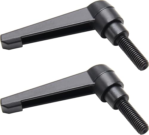 Miniatura 28 de Othmro 2 piezas de palanca de sujeción con rosca M8 Palanca de trinquete, aleación de aluminio ajustable con botón de bloqueo con perno roscado 2