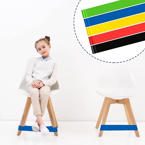 Miniatura 6 de 10 bandas para sillas para niños, asientos flexibles, para muebles de aula, bandas de goma para niños con pies inquietos, bandas para pies para