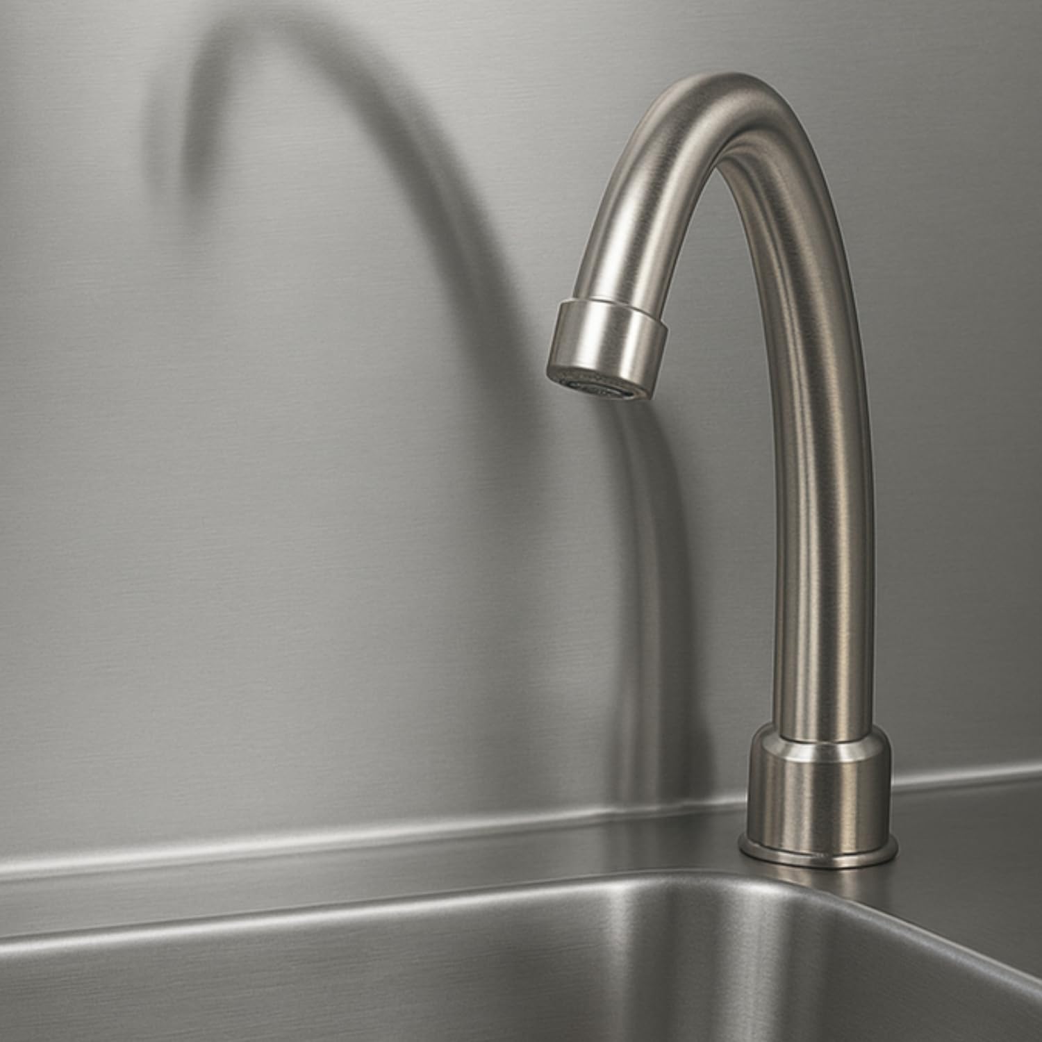 Lave-Mains Professionnel en Acier Inoxydable – Mitigeur à Commande Fémorale – Distributeur de Savon Inclus – Hygiène sans Contact – Montage Mural