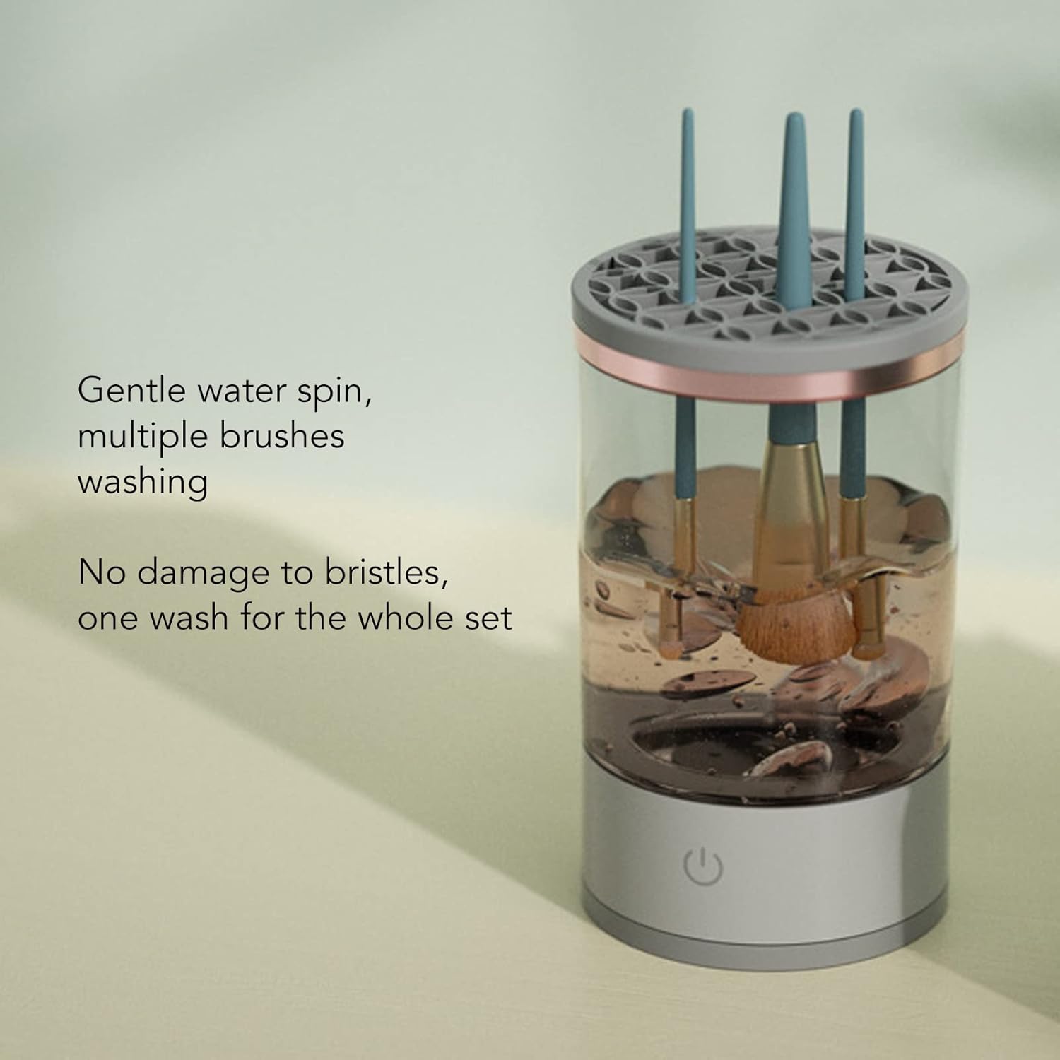 Electric Makeup Brush Cleaner Automatic Brush Cleaner, Makeup Brush Cleaner Machine with Brush Clean Mat, Automatic Cosmetic Brush Cleaner for All Size Makeup Brush Ideal Gift - Image 7