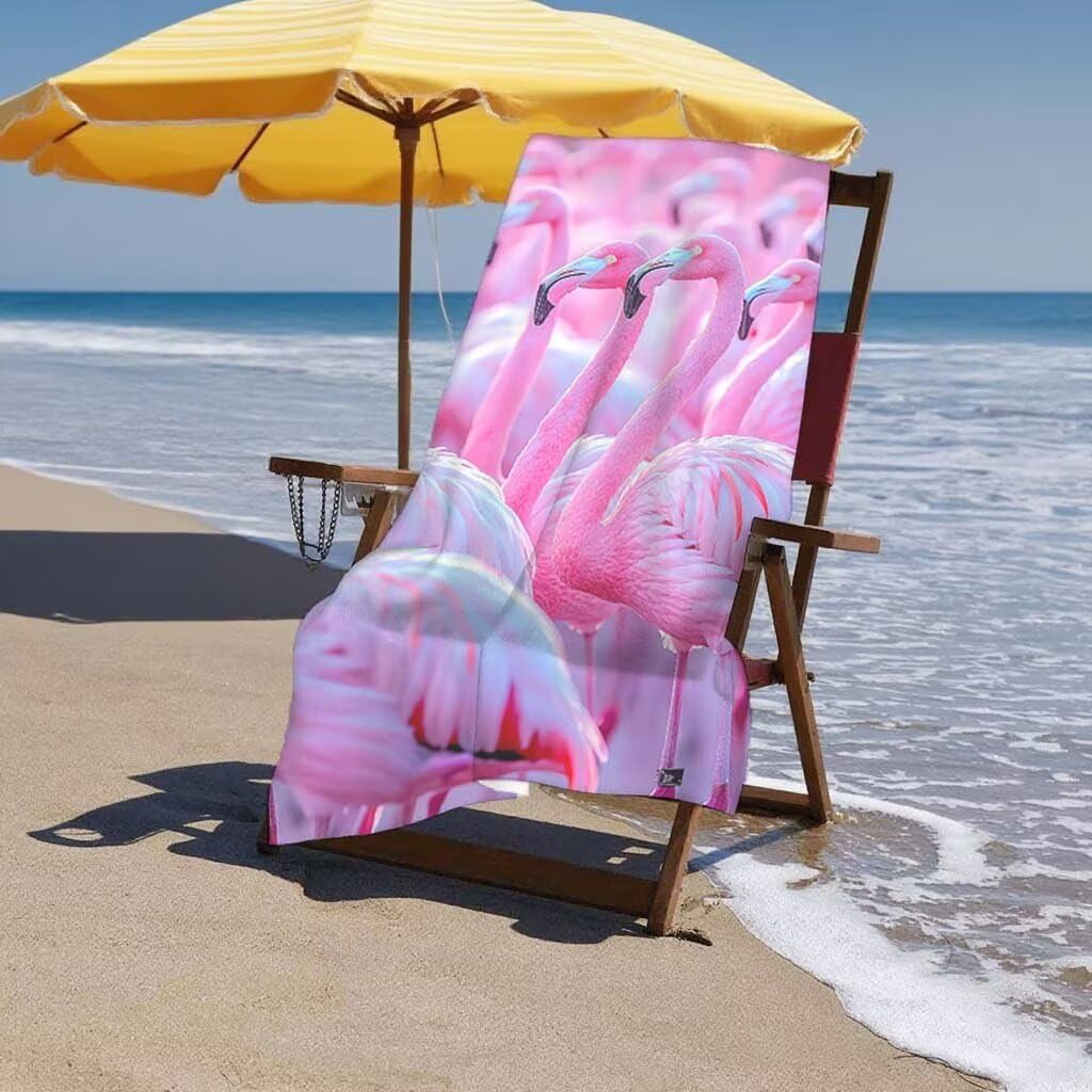 Toalla de Playa Grande 220x100cm/35x70cm, Juego de 2 Toalla Microfibra XXL de Antiarena, Toallas Playa Suave Ligera, Absorbente Secado Rápido, Beach Towel Viaje Yoga, Regalo Mujer Hombre (Rosa) G-94