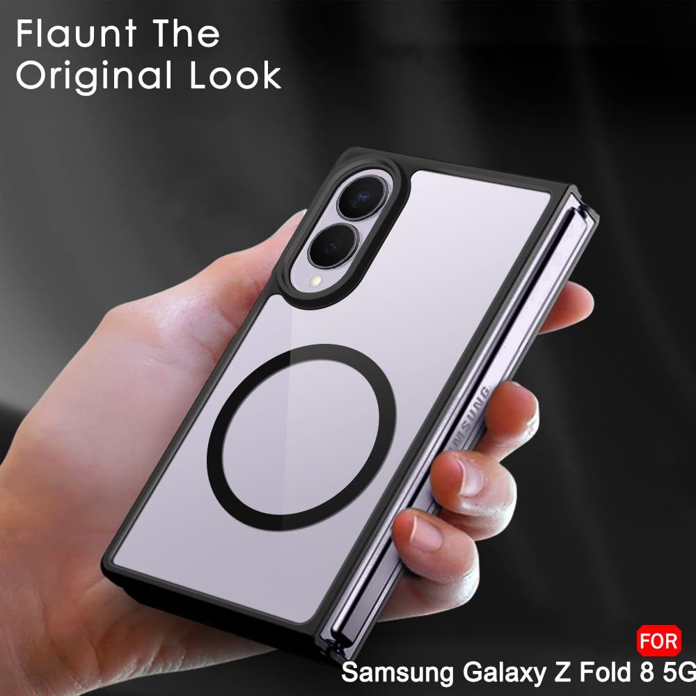 TheGiftKart Hybrid Shockproof Back Cover Case for Samsung Galaxy Z Fold 8 5G Compatible with MagSafe | Hard Back Cover Case for Samsung Z Fold8 5G (PC & TPU, Transparent Clear Back, Black Sides) — Amazon image 6