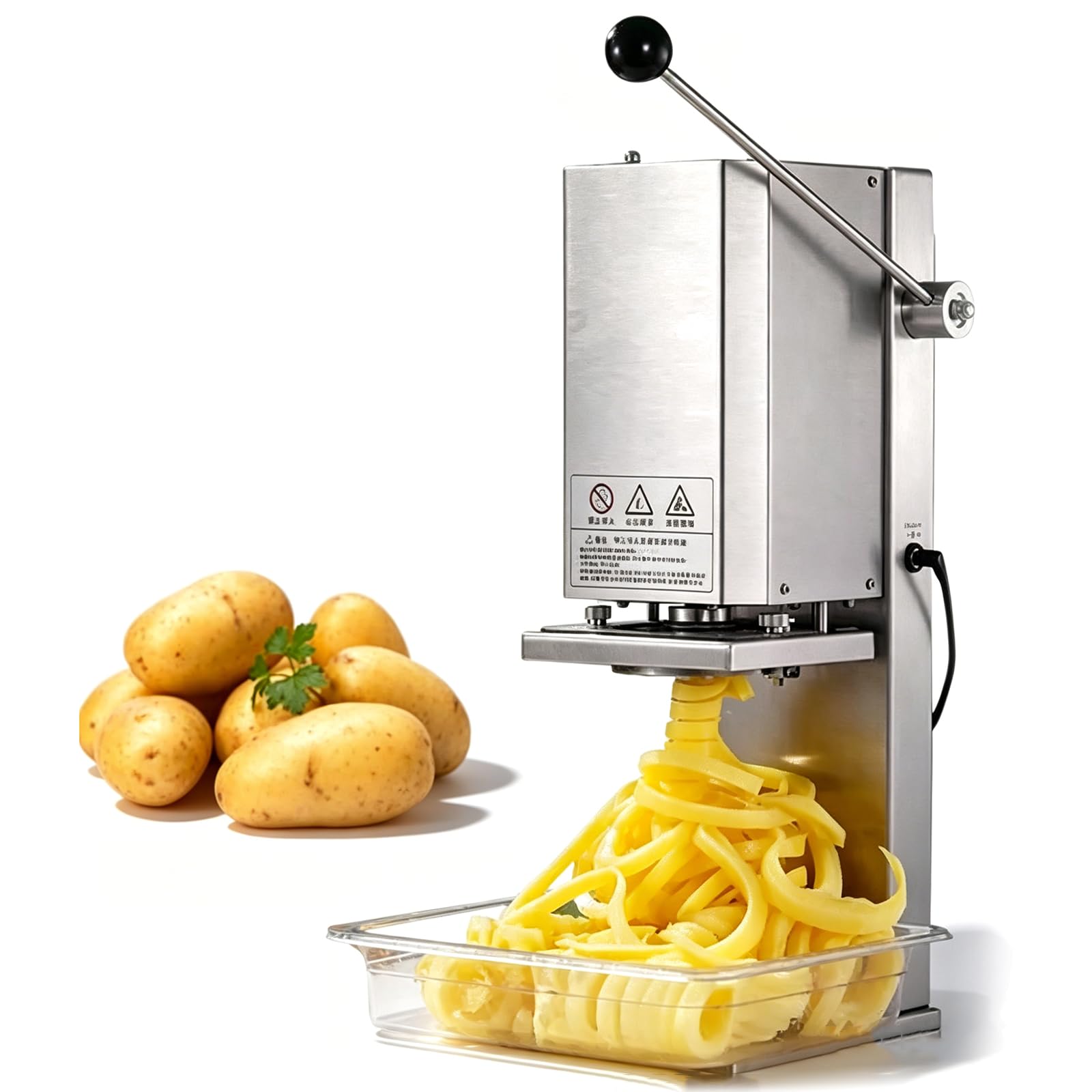 XDTKJDZ Spiral Potato Cutter, Commercial Potato Spiral Slicer, Stainless Steel Curly Fry Cutter, W/3-10mm Adjustable Thickness, 5s Quick Completion, For Carrots, Cucumbers, Sweet Potatoests