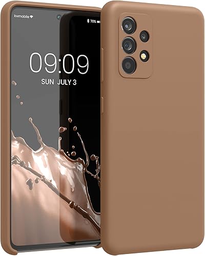 kwmobile Funda compatible con Samsung Galaxy A52  A52 5G  A52s 5G - Funda de silicona TPU con acabado suave - Macchiato